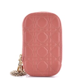 Lady Dior Phone Holder on Chain Cannage Quilt Lambskin
