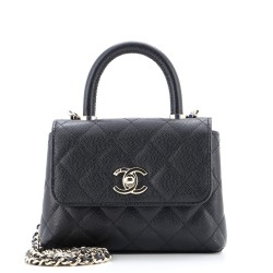 Coco Top Handle Bag Quilted Caviar Extra Mini