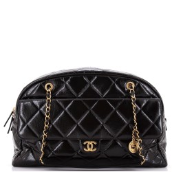 CC No. 5 Medallion Flap Chain Bowler Bag Quilted Patent Large