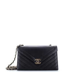 Envelope Flap Bag Chevron Calfskin Medium