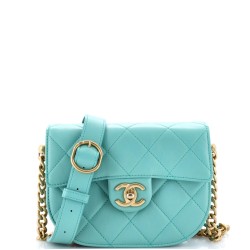 Moon Flap Messenger Bag Quilted Calfskin Mini