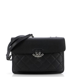 CC Box Flap Bag Quilted Calfskin Small