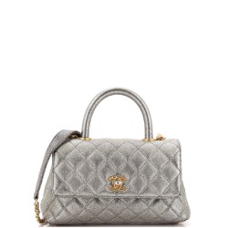 Coco Top Handle Bag Quilted Caviar Mini