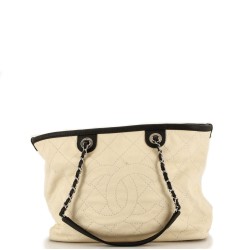 CC Daily Shopping Tote Quilted Caviar Small