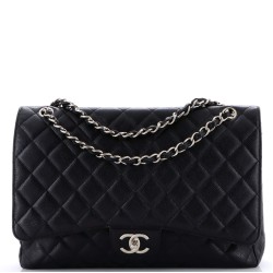 Classic Double Flap Bag Quilted Caviar Maxi