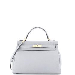 Kelly Handbag Bleu Glacier Togo with Gold Hardware 32