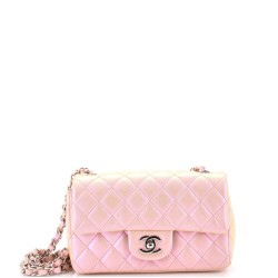 Classic Single Flap Bag Quilted Iridescent Lambskin Mini