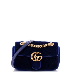 GG Marmont Flap Bag Matelasse Velvet Mini