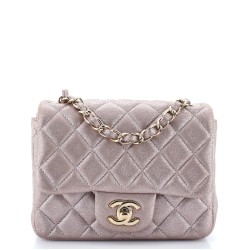 Square Classic Single Flap Bag Quilted Goatskin Mini