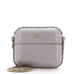 Chain Around Airpod Holder Box Crossbody Quilted Lambskin