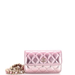Coco Punk Chain Clutch Quilted Gradient Metallic Lambskin