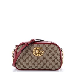GG Marmont Shoulder Bag Diagonal Quilted GG Canvas Small