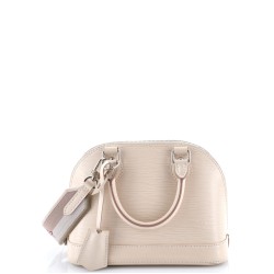 Alma Handbag Epi Leather with Logo Jacquard Strap BB