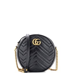 GG Marmont Round Shoulder Bag Matelasse Leather Mini