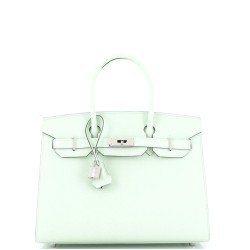 Birkin Sellier Bag Vert Fizz Epsom with Palladium Hardware 30