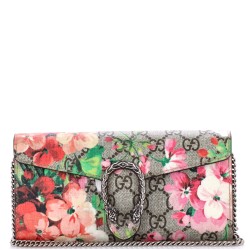 Dionysus Chain Wallet Blooms Print GG Coated Canvas Long