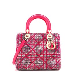 Lady Dior Bag Tweed with Leather Medium
