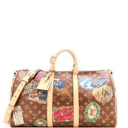 Keepall Bandouliere Bag Limited Edition Vintage Stickers Monogram Canvas 45