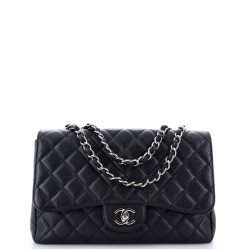 Classic Single Flap Bag Quilted Caviar Jumbo