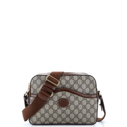 Interlocking G Patch Messenger Camera Bag GG Coated Canvas