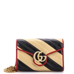 GG Marmont Chain Wallet Diagonal Quilted Leather Mini