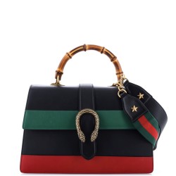 Dionysus Bamboo Top Handle Bag Colorblock Leather Large