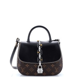 Chain It Handbag Monogram Canvas with Leather PM