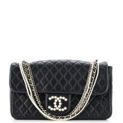 Westminster Pearl Chain Flap Bag Quilted Lambskin Medium