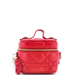 Lady Dior Vanity Case Cannage Quilt Lambskin Micro