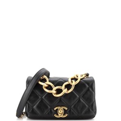 Color Match Flap Bag Quilted Lambskin Mini