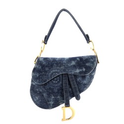 Saddle Handbag Tie Dye Printed Denim Medium