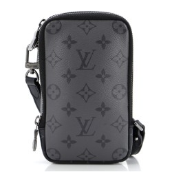 Double Phone Pouch Reverse Monogram Eclipse Canvas