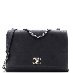 3 Compartment Flap Bag Quilted Calfskin Medium