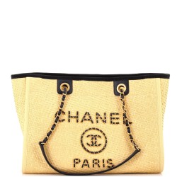 Deauville Tote Straw with Chain Detail Small