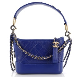 Gabrielle Hobo with Logo Handle Quilted Aged Calfskin Small