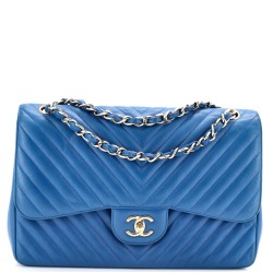 Classic Double Flap Bag Chevron Lambskin Jumbo
