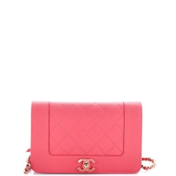 Mademoiselle Vintage Wallet on Chain Quilted Caviar