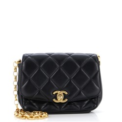CC Coin Chain Flap Bag Quilted Lambskin Small