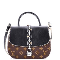 Chain It Handbag Monogram Canvas with Leather PM