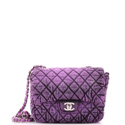 Denimpression Flap Bag Quilted Distressed Denim Small