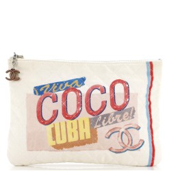 Coco Cuba Pouch Printed Quilted Canvas Medium