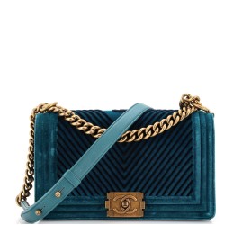 Boy Flap Bag Chevron Velvet Old Medium