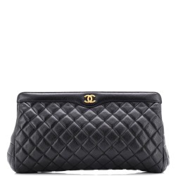 CC Frame Clutch Quilted Caviar Large