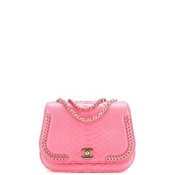 Braided Chic Flap Bag Python Small