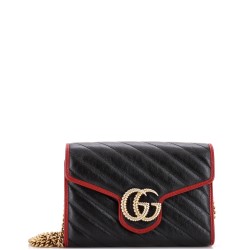 GG Marmont Chain Wallet Diagonal Quilted Leather Mini