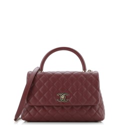Coco Top Handle Bag Quilted Caviar Small