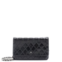 Diamond Stitch Wallet on Chain Quilted Lambskin