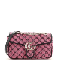 GG Marmont Flap Bag Diagonal Quilted GG Canvas Small