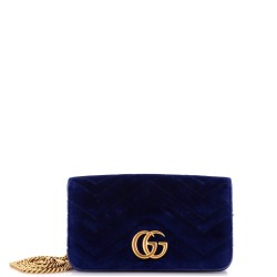 GG Marmont Chain Flap Bag Matelasse Velvet Mini