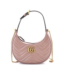 GG Marmont Half Moon Hobo Matelasse Leather Mini